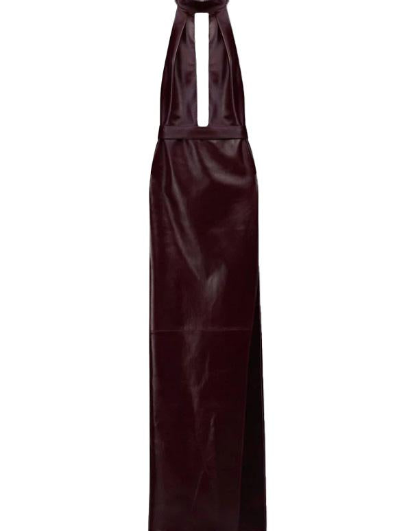 Abito nessa con spacco in pelle in bordeaux The new arrivals ilkyaz ozel - donna 