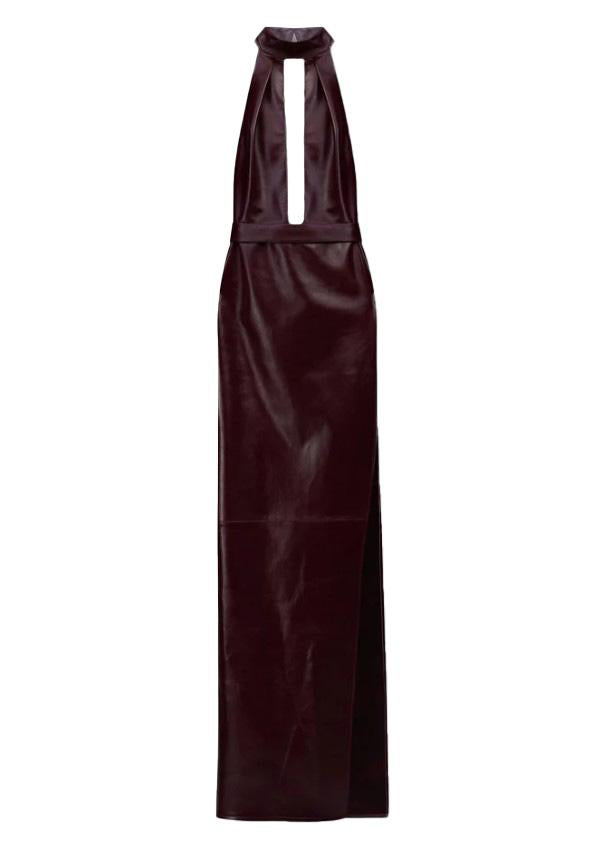 Abito nessa con spacco in pelle in bordeaux The new arrivals ilkyaz ozel - donna 