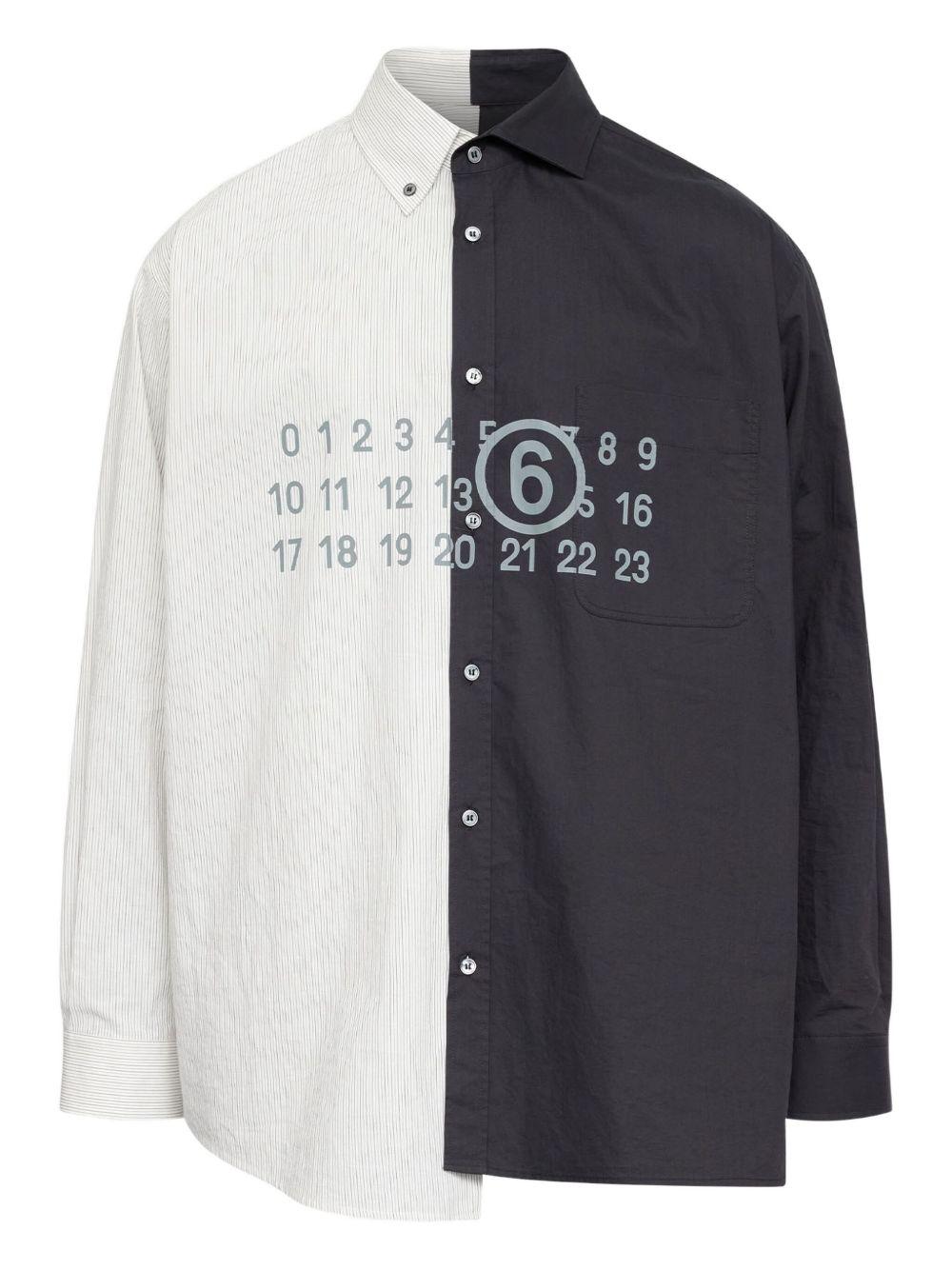 Camicia bicolore a maniche lunghe in bianco e nero Mm6 maison margiela - uomo 
