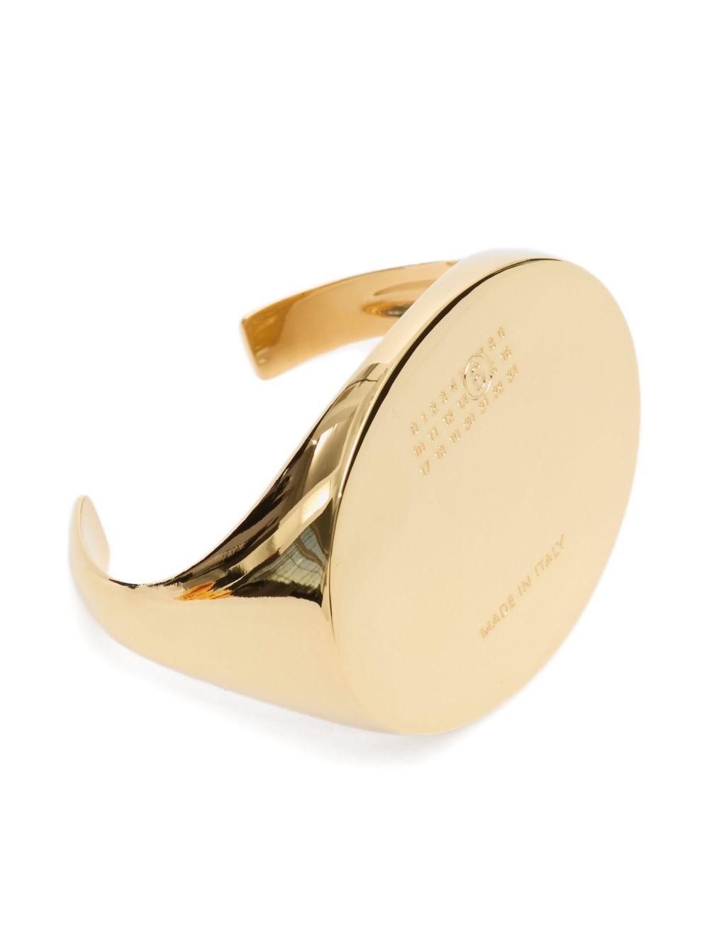 Bracciale con logo inciso in oro Mm6 maison margiela - donna 