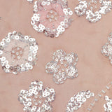 Abito midi con stampa floreale e decorazioni di paillettes in rosa 