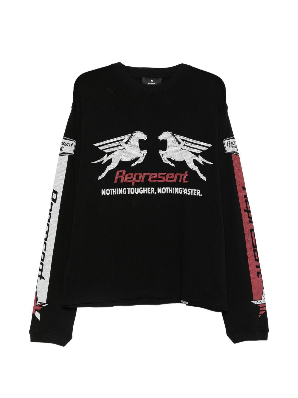 T-shirt a maniche lunghe  con stampa grafica in nero Represent - uomo 