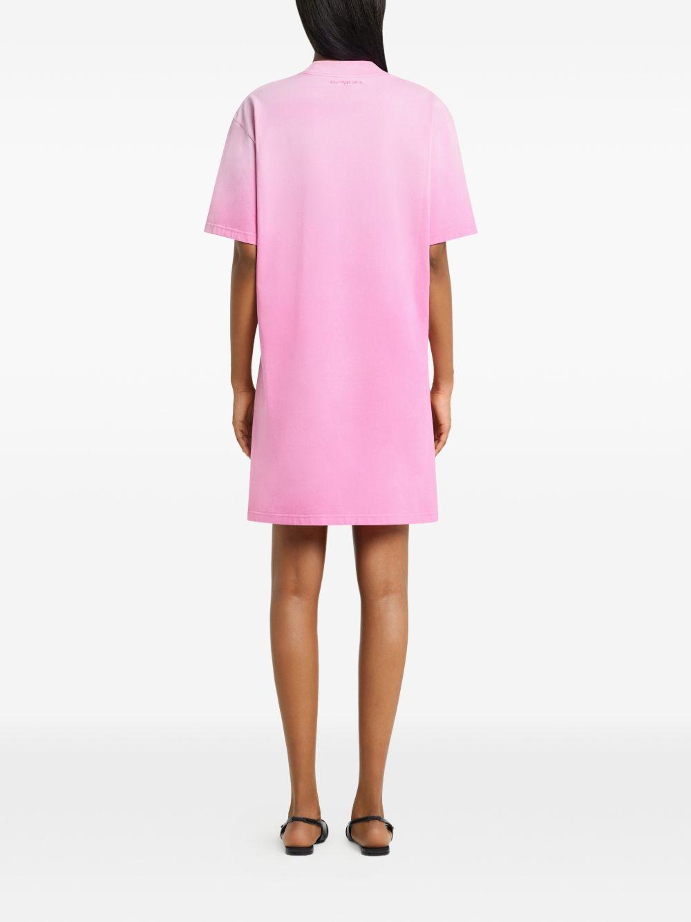 Abito stile T-shirt con logo ricamato in rosa Courrèges - donna 