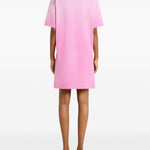 Abito stile T-shirt con logo ricamato in rosa Courrèges - donna 