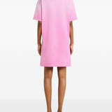 Abito stile T-shirt con logo ricamato in rosa Courrèges - donna 