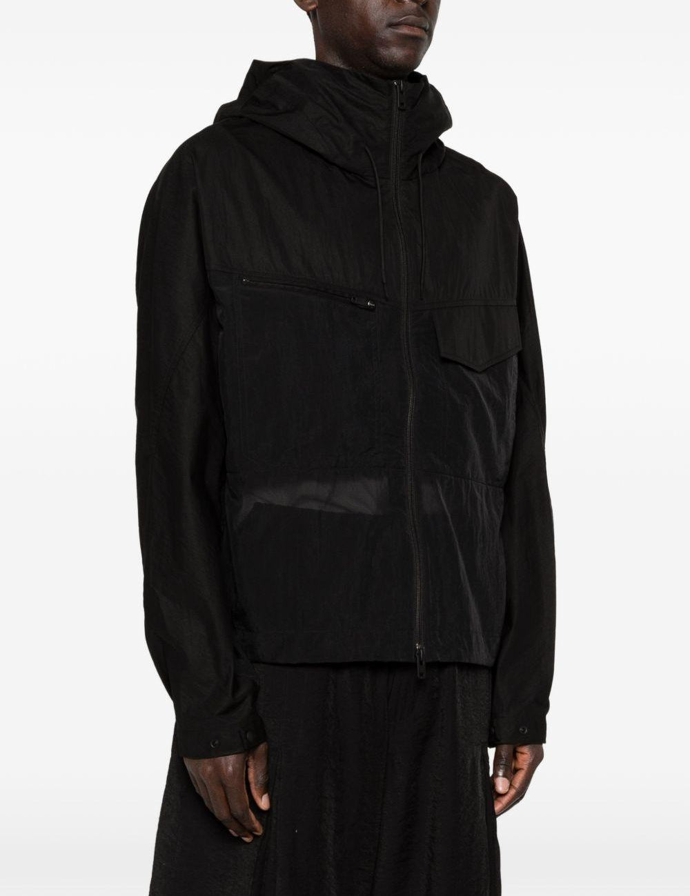 Giacca con cappuccio e zip in nero Y-3 - uomo 