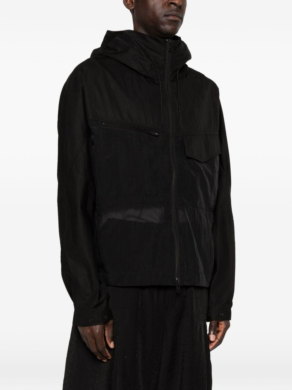 Giacca con cappuccio e zip in nero Y-3 - uomo 