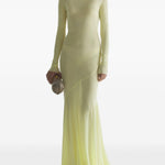 Abito lungo in jersey  a collo alto in giallo Mugler - donna 