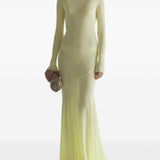 Abito lungo in jersey  a collo alto in giallo Mugler - donna 