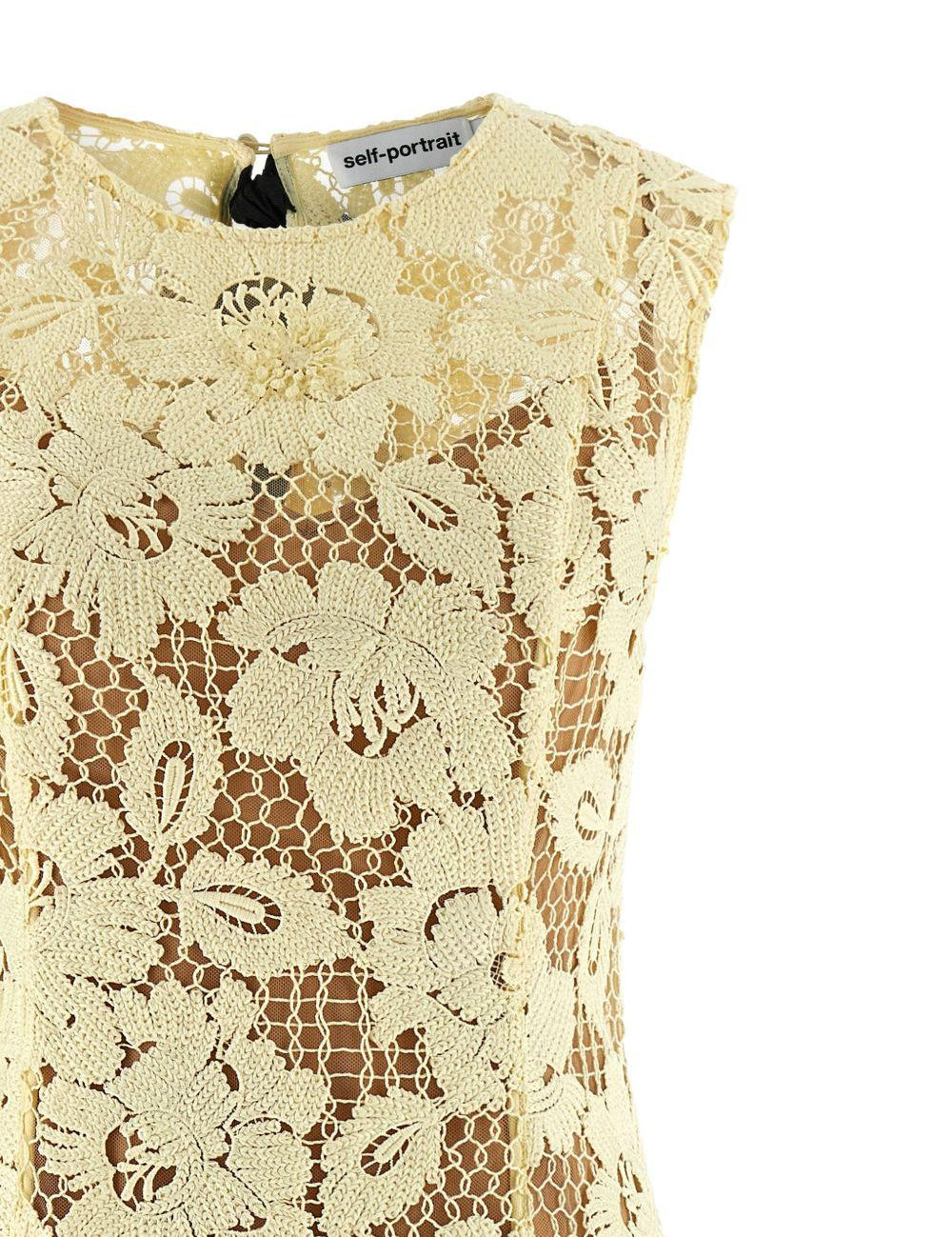Abito midi in pizzo in giallo Self-Portrait - donna 