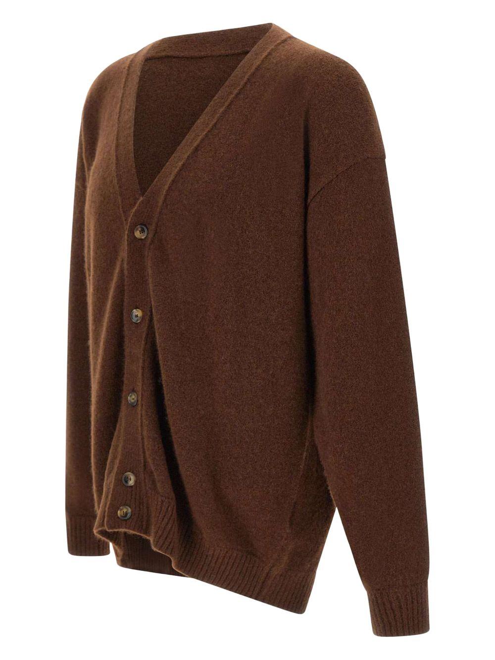 Cardigan a maniche lunghe in marrone Laneus - uomo 
