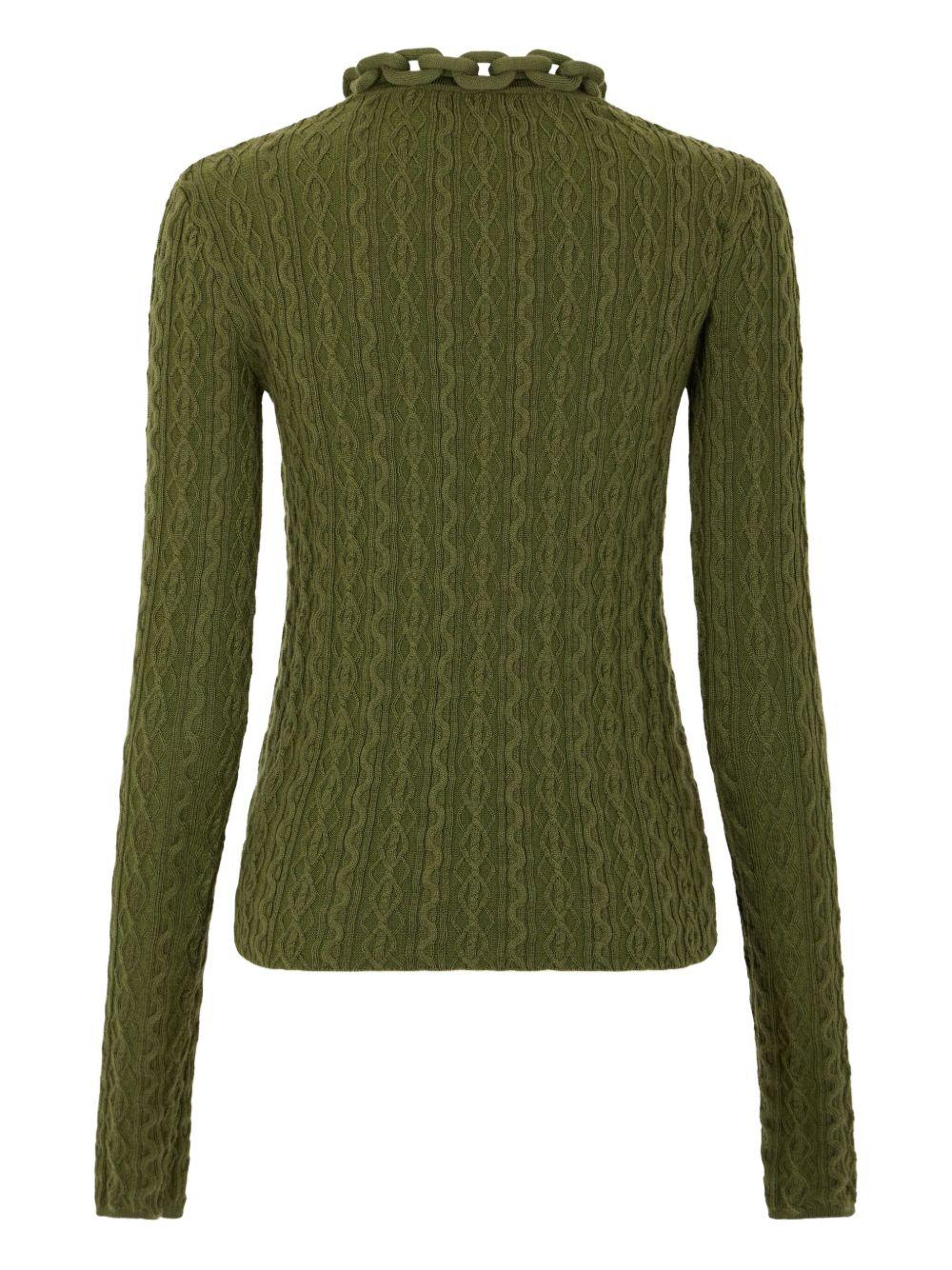 Maglione con dettaglio a catena in verde Rabanne - donna 