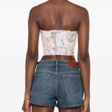 Top con stampa floreale e bordo in pizzo in rosa Charo ruiz ibiza 1989 - donna 