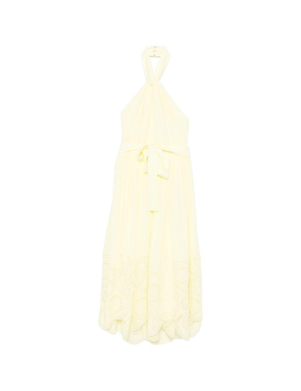 Abito midi con scollo all-americana in giallo Elie saab - donna 
