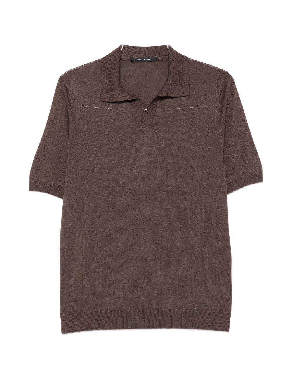 Polo a maniche corte keith in marrone Tagliatore - uomo 