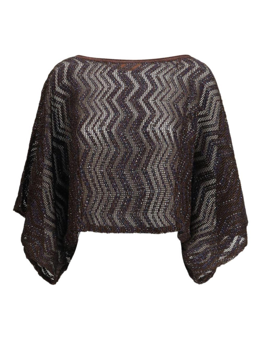 Blusa chevron-pattern in marrone Missoni - donna 