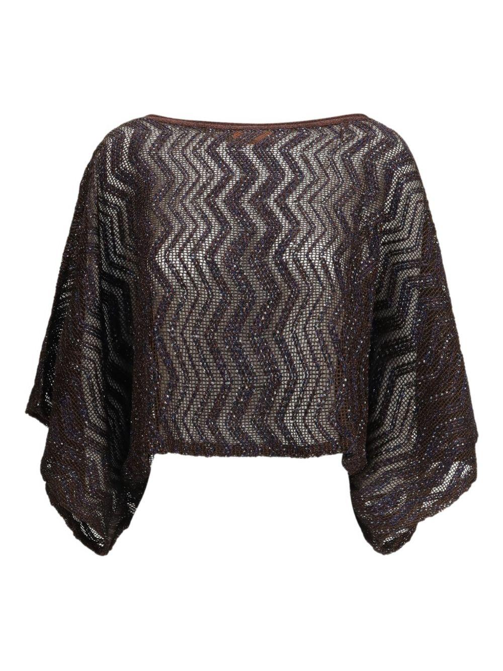 Blusa chevron-pattern in marrone Missoni - donna 