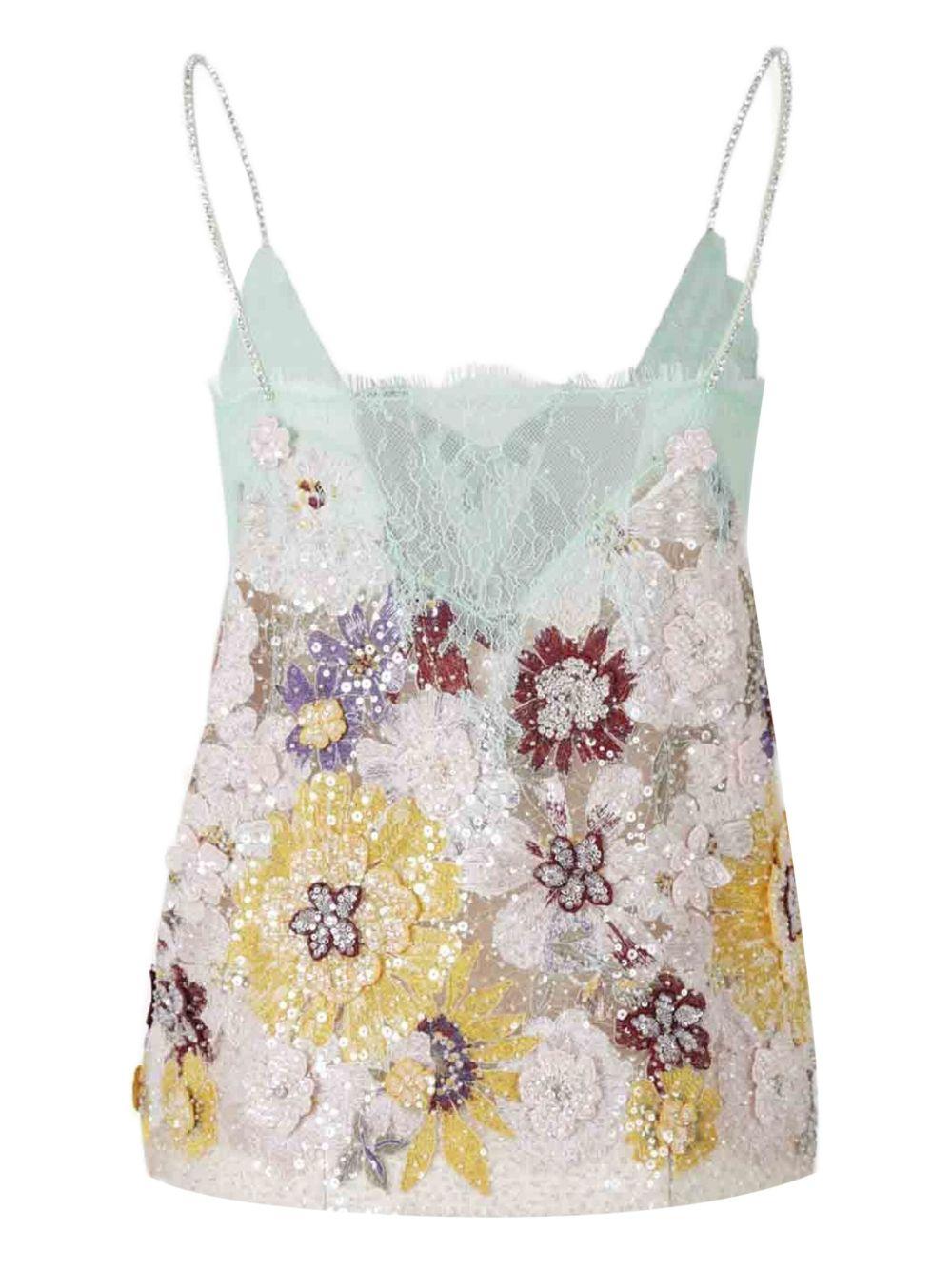 Top in pizzo con paillettes in beige Costarellos - donna 