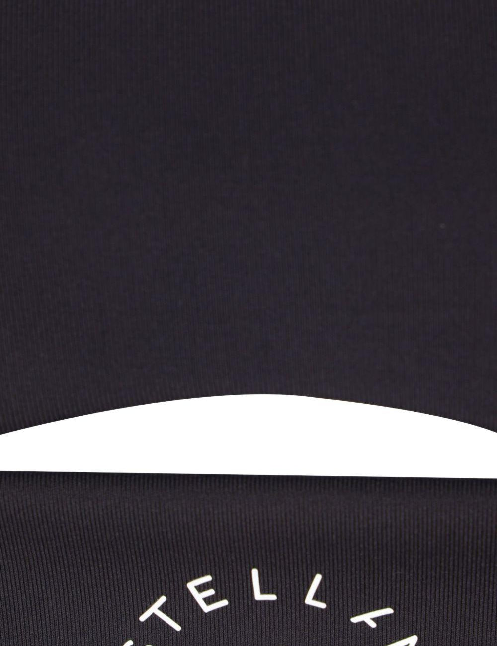 Top sportivo con logo in nero Adidas by stella mc  cartney - donna 