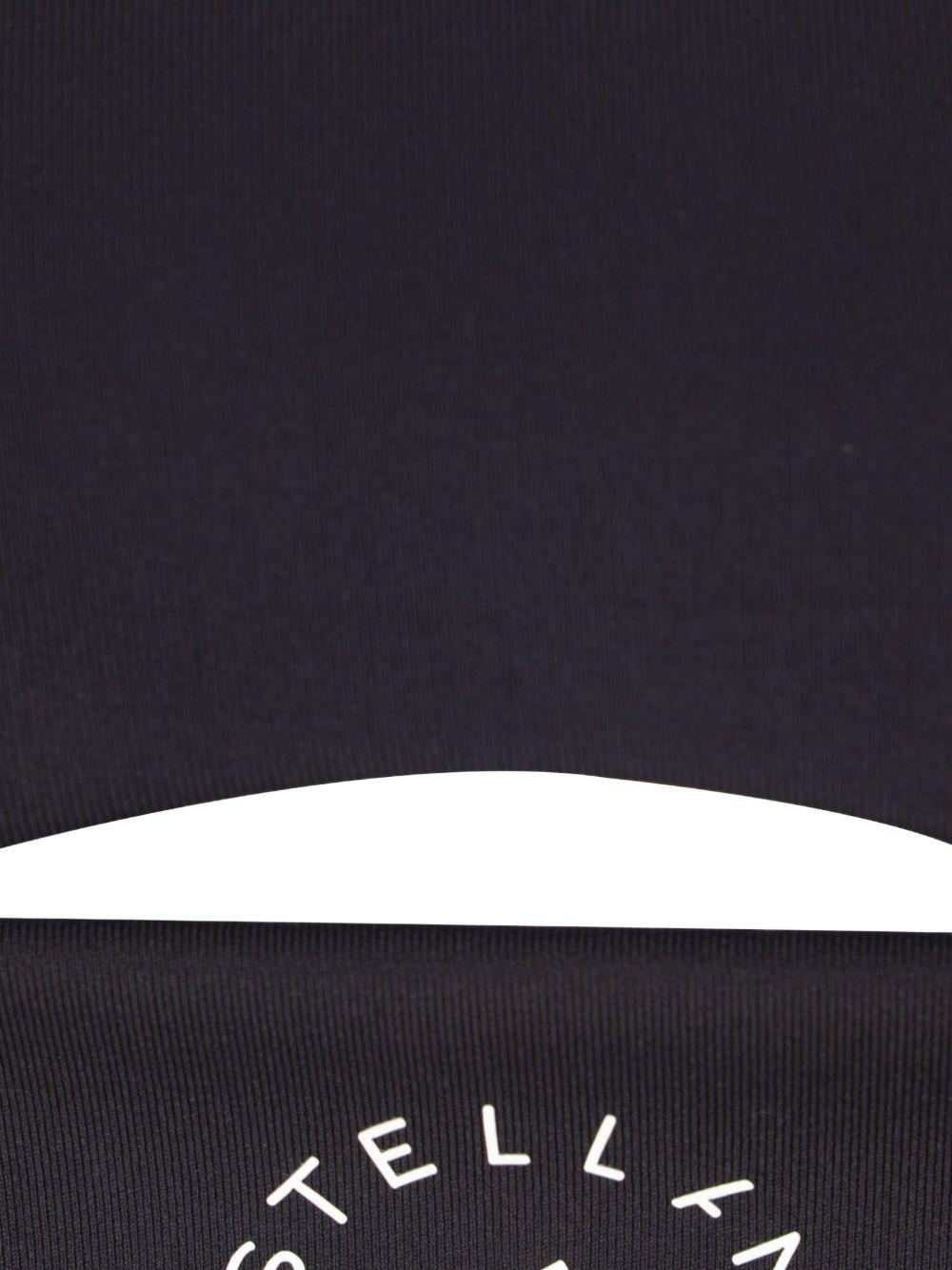 Top sportivo con logo in nero Adidas by stella mc  cartney - donna 