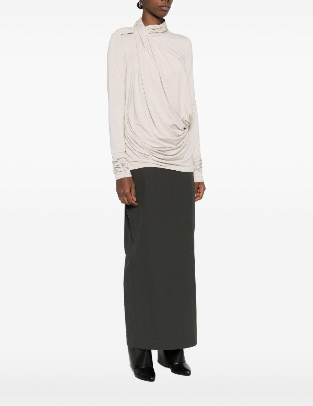 Top drappeggiato in grigio Entire studios - donna 