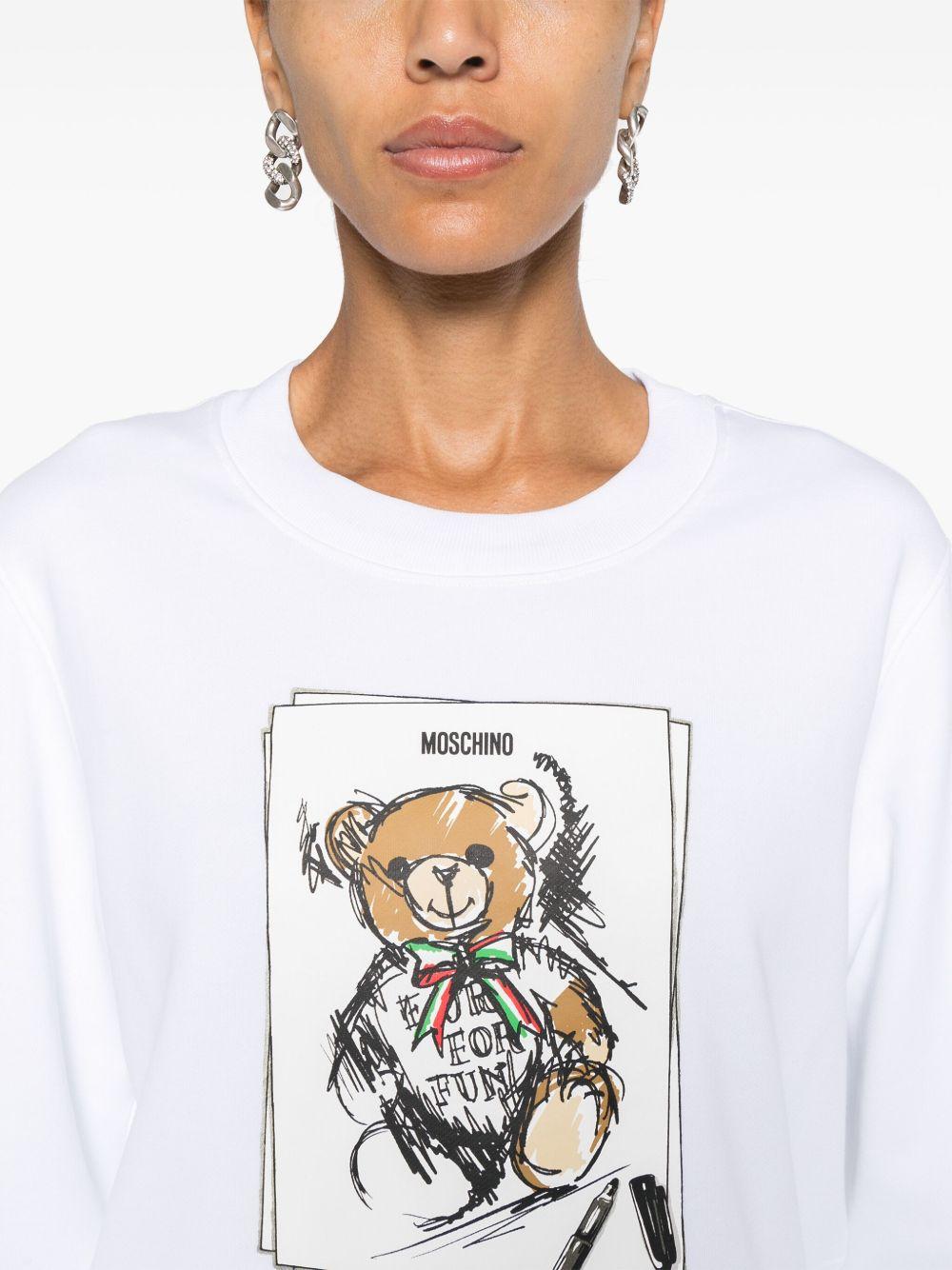 Felpa con stampa grafica in bianco Moschino - donna 