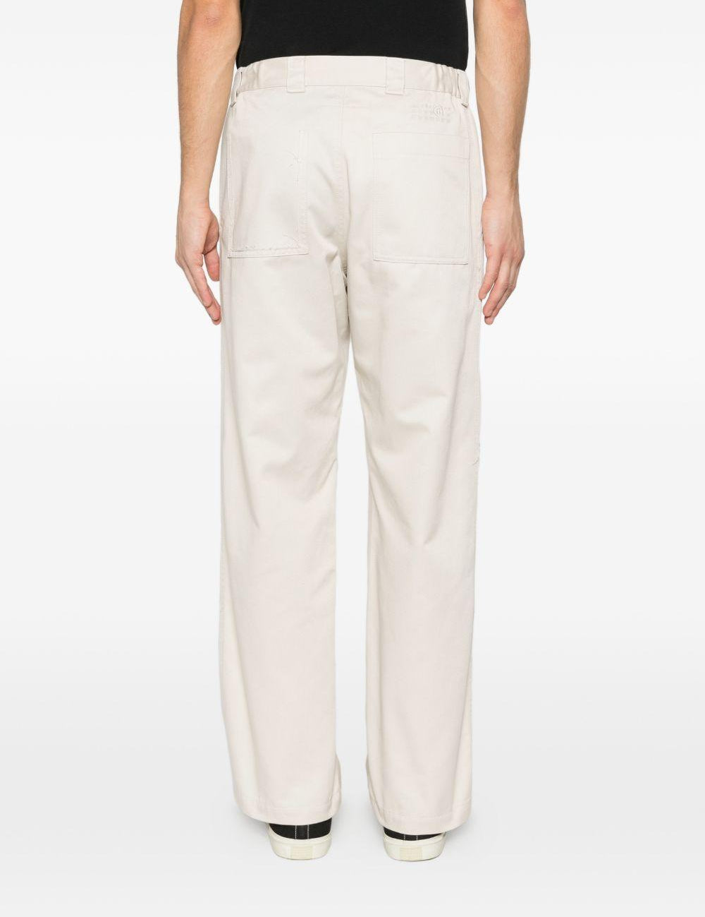 Pantaloni con cuciture a contrasto in avorio MM6 Maison Margiela - uomo 