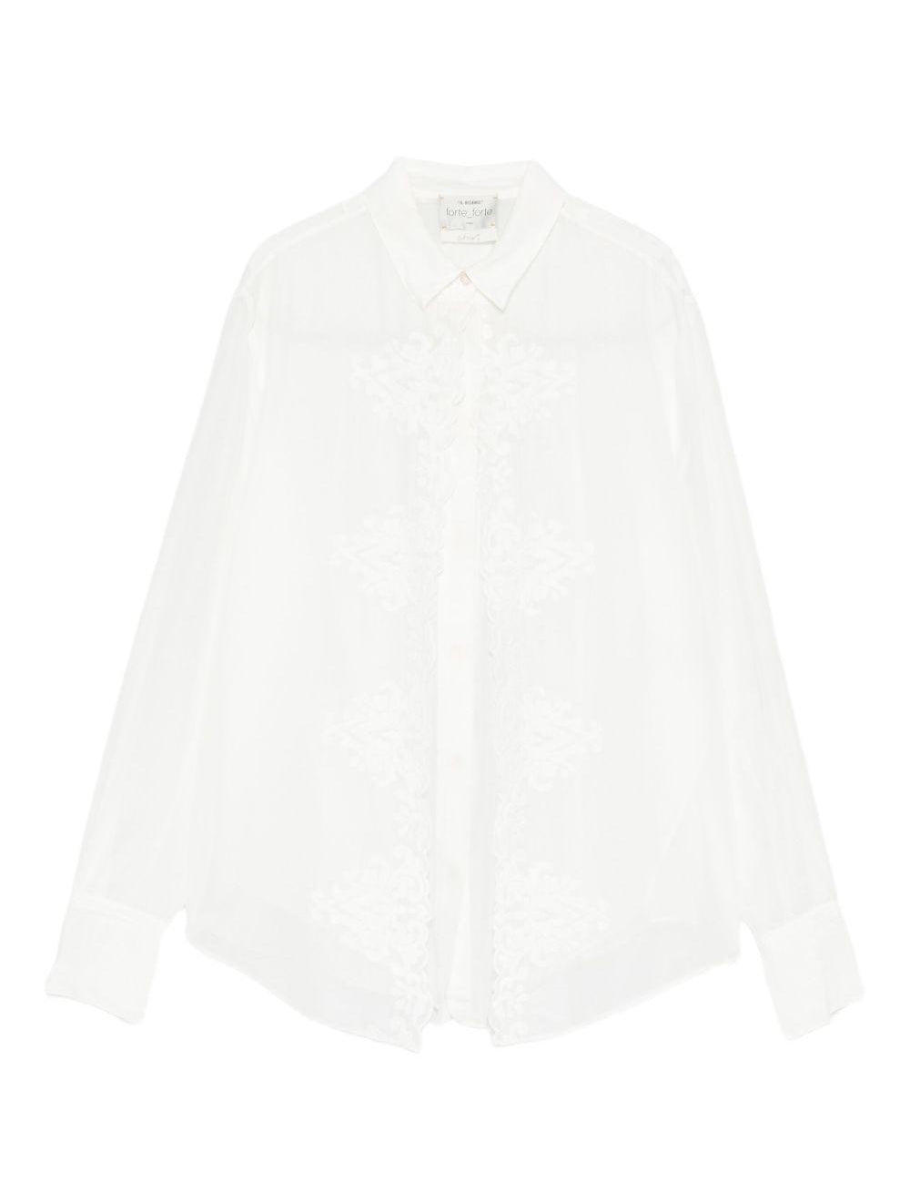 Camicia a maniche lunghe in bianco 