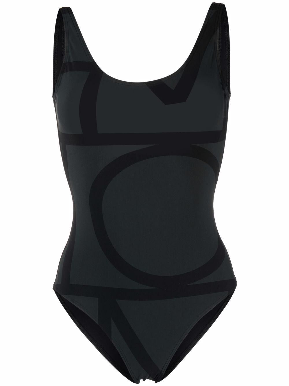 Costume intero con stampa in nero - toteme - donna 