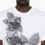 T-shirt con stampa floreale in bianco Simone rocha - uomo 