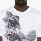T-shirt con stampa floreale in bianco Simone rocha - uomo 