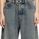 Jeans a vita bassa e gamba larga in blu Diesel - donna 