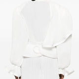 Blusa con rushes in bianco Rowen rose - donna 