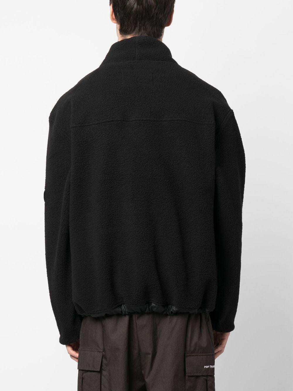 Felpa in pile a collo alto in nero Rains - uomo 
