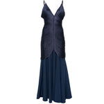 Abito lungo con frange in blu Bless - donna 