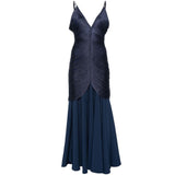 Abito lungo con frange in blu Bless - donna 