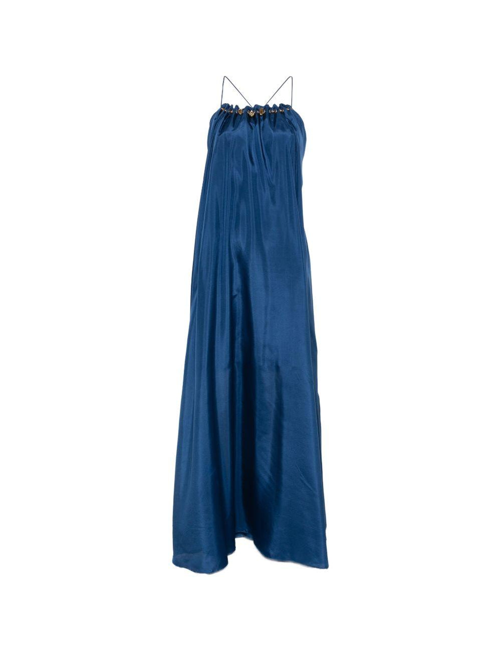 Abito con scollo decorato con perline Aster in blu 
