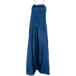 Abito con scollo decorato con perline Aster in blu 
