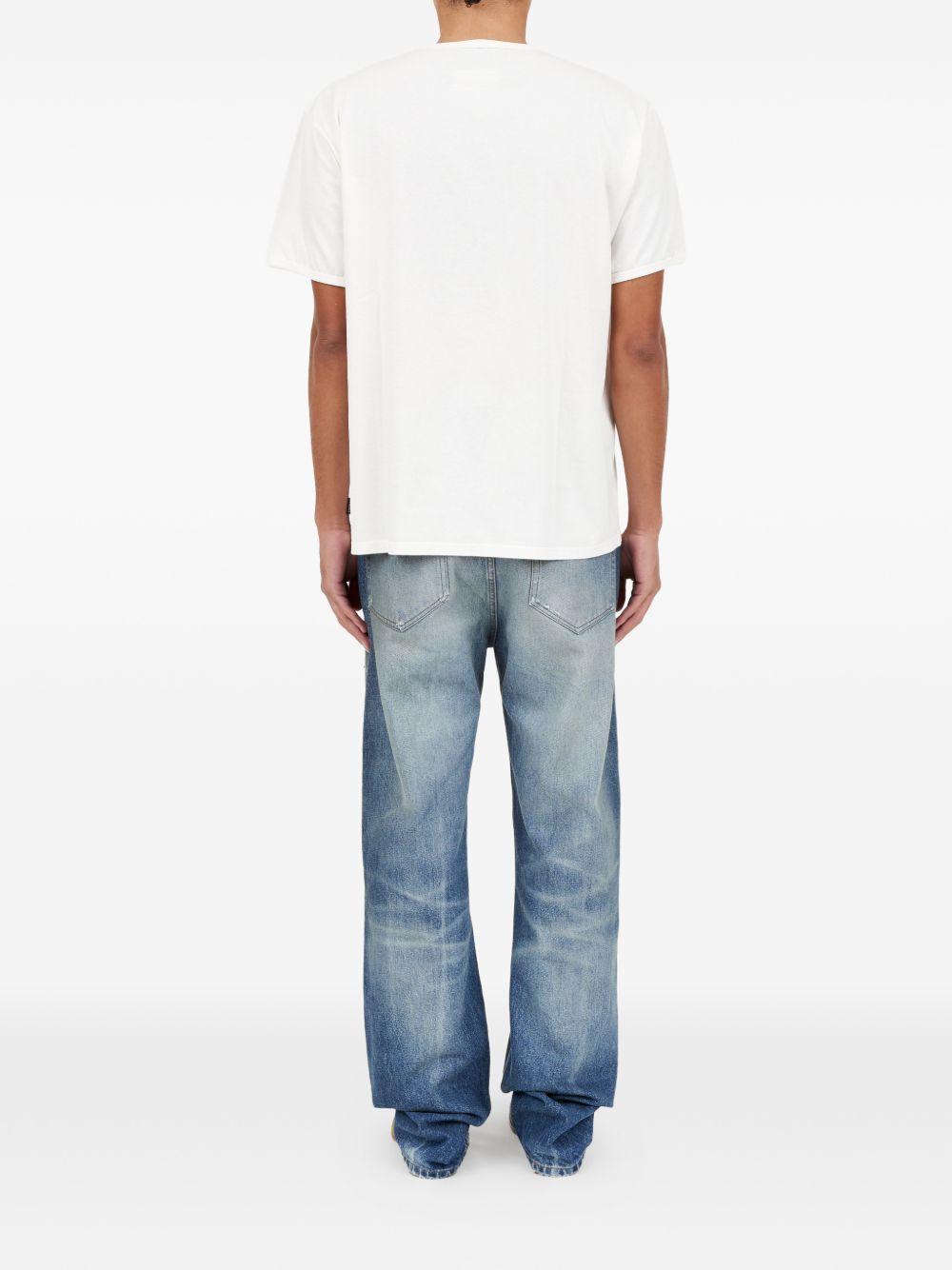 T-shirt in cotone con stampa grafica in bianco Mm6 maison margiela - uomo 