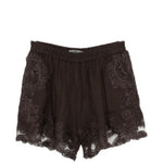 Shorts con bordo in pizzo in marrone Maurizio - donna 