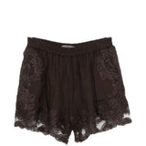 Shorts con bordo in pizzo in marrone Maurizio - donna 