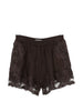 Shorts con bordo in pizzo in marrone Maurizio - donna