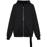 Felpa con cappuccio e zip in nero Rick owens drkshdw - uomo 