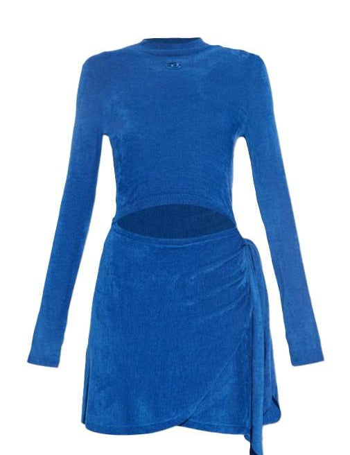 Abito con collo rialzato in blu Diesel - donna 