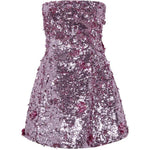 Abito mini con paillettes in viola Simkhai - donna 