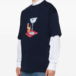 T-shirt con stampa grafica cocktail in blu Drole de monsieur - uomo 