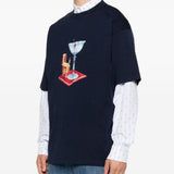 T-shirt con stampa grafica cocktail in blu Drole de monsieur - uomo 