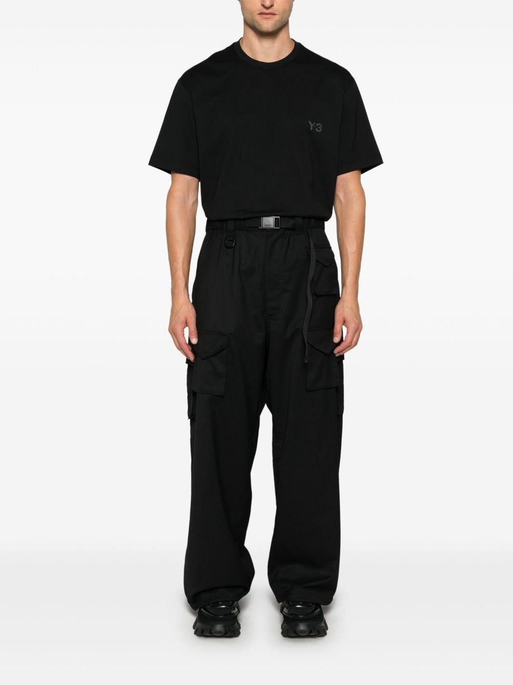 Pantaloni a gamba ampia in nero Y-3 - uomo 