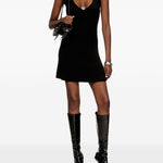 Abito corto M-Oloni-Short a coste con apertura a goccia in nero Diesel - donna 