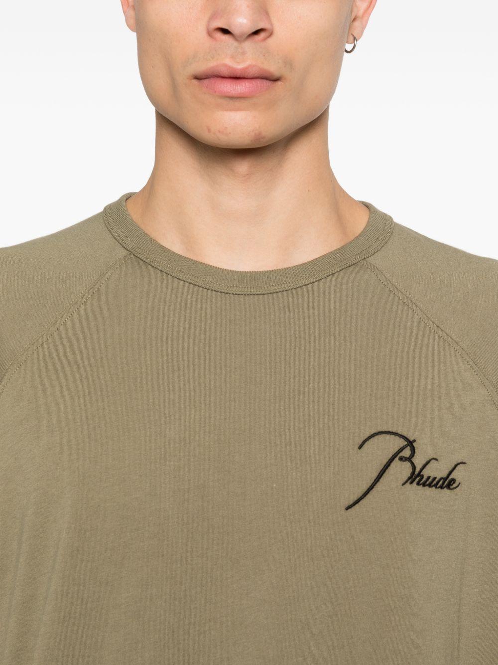 T-shirt a maniche corte in verde Rhude - uomo 
